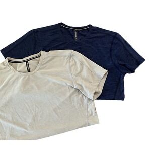 Ten Thousand LOT OF 2 Versatile Shirt Short Sleeve Mens Medium Workout Run Blue